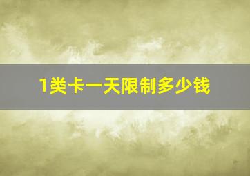 1类卡一天限制多少钱