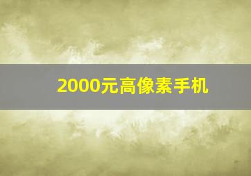 2000元高像素手机