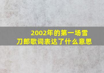 2002年的第一场雪刀郎歌词表达了什么意思