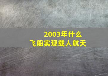 2003年什么飞船实现载人航天