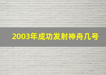 2003年成功发射神舟几号