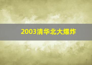 2003清华北大爆炸