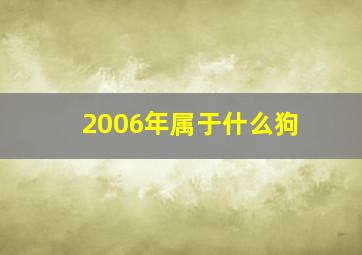 2006年属于什么狗