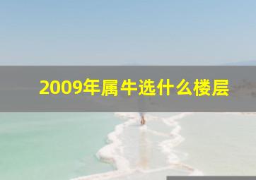 2009年属牛选什么楼层