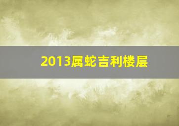 2013属蛇吉利楼层