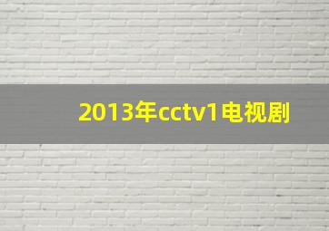 2013年cctv1电视剧