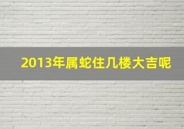 2013年属蛇住几楼大吉呢