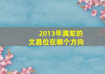 2013年属蛇的文昌位在哪个方向