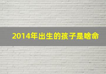 2014年出生的孩子是啥命