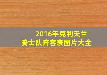 2016年克利夫兰骑士队阵容表图片大全