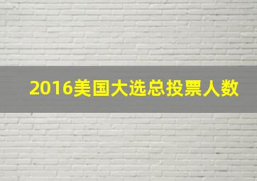 2016美国大选总投票人数