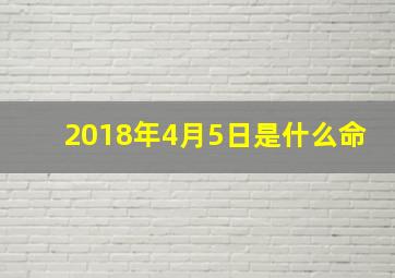 2018年4月5日是什么命