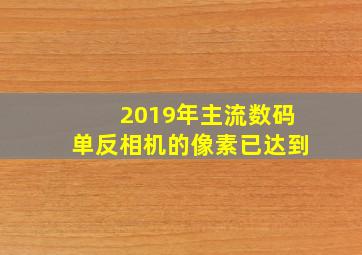 2019年主流数码单反相机的像素已达到