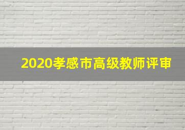 2020孝感市高级教师评审