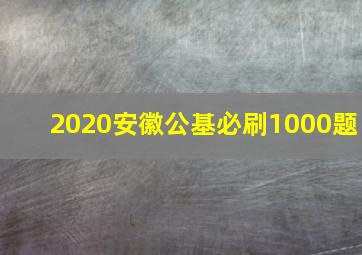 2020安徽公基必刷1000题