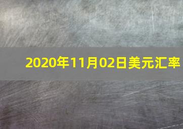 2020年11月02日美元汇率