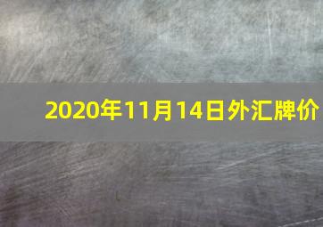 2020年11月14日外汇牌价