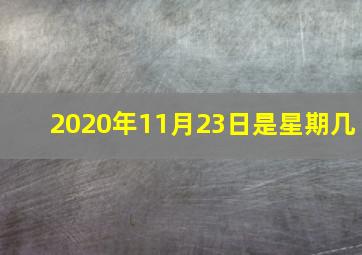 2020年11月23日是星期几