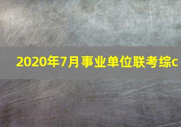 2020年7月事业单位联考综c