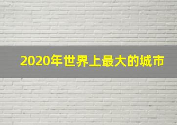 2020年世界上最大的城市