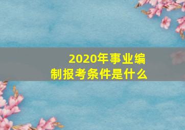 2020年事业编制报考条件是什么