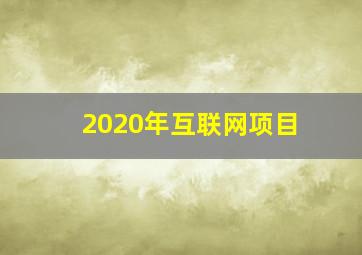 2020年互联网项目