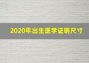 2020年出生医学证明尺寸