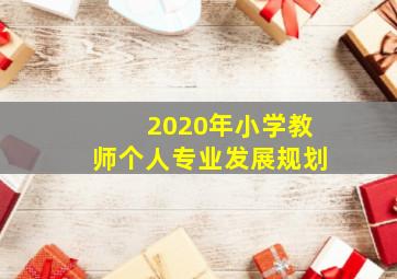 2020年小学教师个人专业发展规划