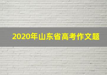 2020年山东省高考作文题