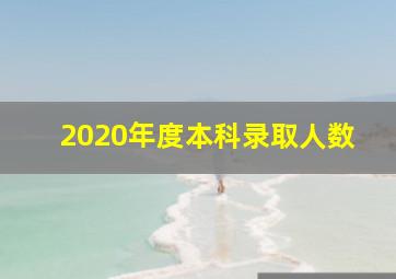 2020年度本科录取人数