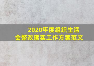 2020年度组织生活会整改落实工作方案范文