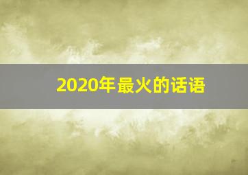 2020年最火的话语