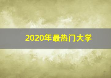 2020年最热门大学