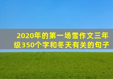 2020年的第一场雪作文三年级350个字和冬天有关的句子