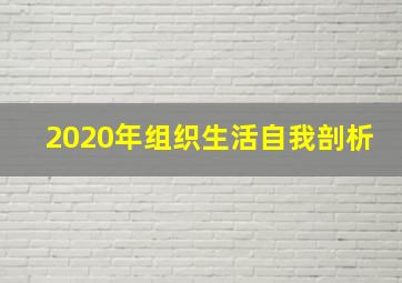 2020年组织生活自我剖析