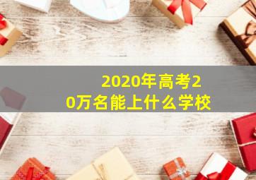 2020年高考20万名能上什么学校