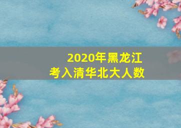 2020年黑龙江考入清华北大人数