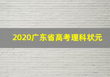 2020广东省高考理科状元