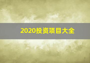 2020投资项目大全