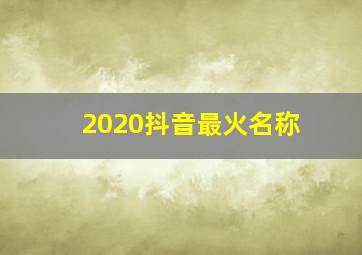 2020抖音最火名称