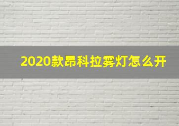 2020款昂科拉雾灯怎么开