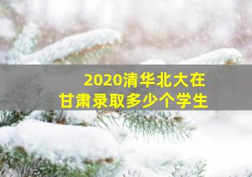 2020清华北大在甘肃录取多少个学生