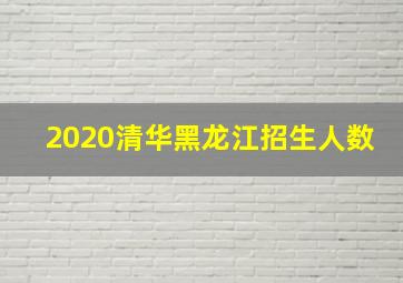 2020清华黑龙江招生人数