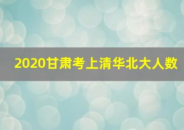 2020甘肃考上清华北大人数