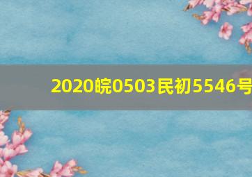 2020皖0503民初5546号