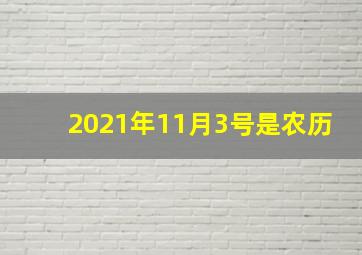 2021年11月3号是农历