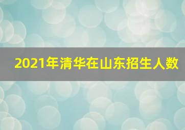 2021年清华在山东招生人数