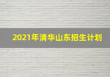 2021年清华山东招生计划