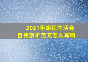 2021年组织生活会自我剖析范文怎么写啊