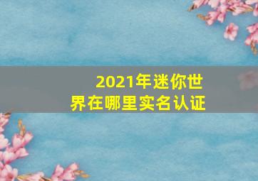 2021年迷你世界在哪里实名认证